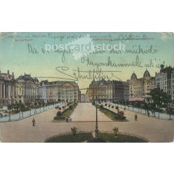   1912 - Budapest. Szabadság tér (Square of Freedom). Colored photo sheet, postcard. (2791322)