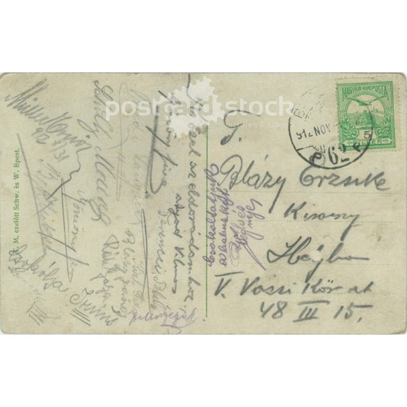 1912 - Budapest. Szabadság tér (Square of Freedom). Colored photo sheet, postcard. (2791322)