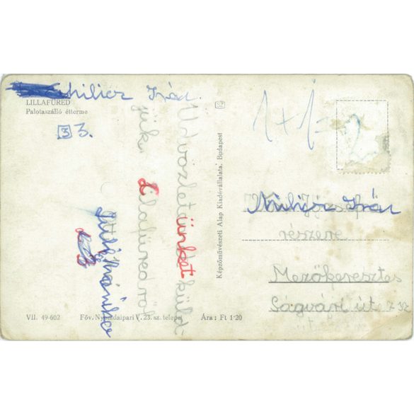 Lillafüred. Palace Hotel Restaurant. Photo sheet, postcard. (2791326)