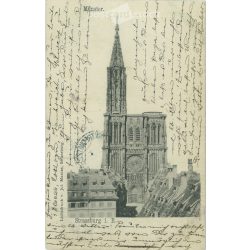   1901 - „Strassburg - Münster”. Cathedral of Our Lady in Strasbourg. Photo sheet, postcard. (2791346)
