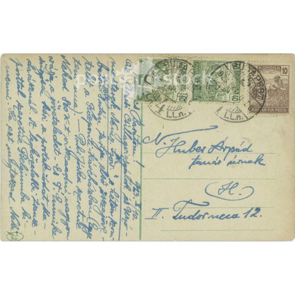 1923 - In Csikóstanya on Sunday in Hortobágy. Colored photo sheet, postcard. (2791356)