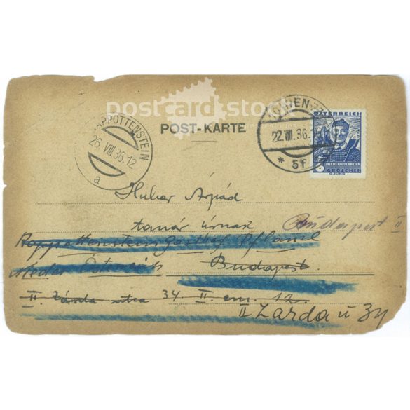 1898 - Vienna State Opera. With 1936 stamp. Photo sheet, postcard. (2791362)