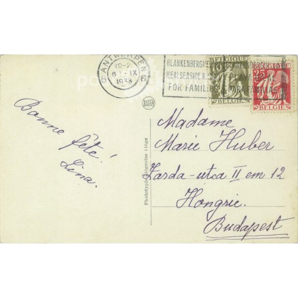 1933 - Antwerp-Centraal Central Station. Colored photo sheet, postcard. (2791372)