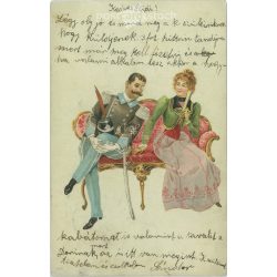 1899 - Romantic postcard. (2791379)