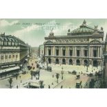 1906 - Paris. The Opera and the rue Auber. Colored photo sheet, postcard. (2791381)