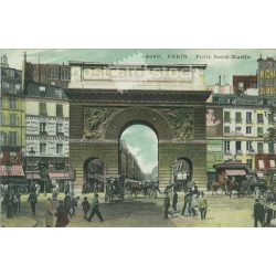   1906 - The St. Martin triumphal arch in Paris. Colored photo sheet, postcard. (2791387)