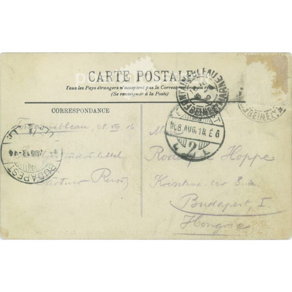 1908 - Fontaneblau palace. Colored photo sheet, postcard. (2791393)