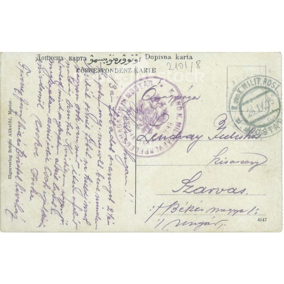 1915 - Mostar. Colored photo sheet, postcard. (2791405)