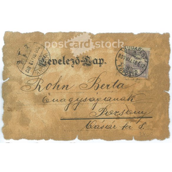 1900 - View of Buda from the direction of Székesfehrvár 1686. With special cutting. Postcard. (2791409)