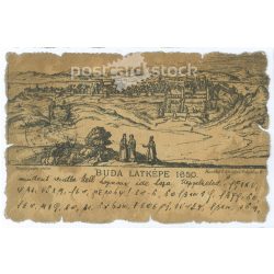   1900 - View of Buda 1650. With special cutting. Postcard. (2791411)
