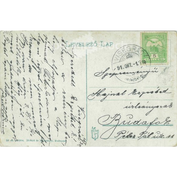 1910 - Visegrád-Nagymaros. Detail by the Danube with the Elizabeth Resting. Colored photo sheet, postcard. (2791420)