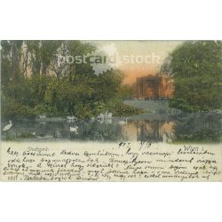   1902 - City Park. Vienna. Colored photo sheet, postcard. (2791425)