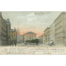   1906 - Vienna. Türkenstrasse and Hörglasse. Colored photo sheet, postcard. (2791439)