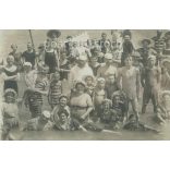 1911 - Group photo of bathers at Balaton. Photo sheet, postcard. (2791441)