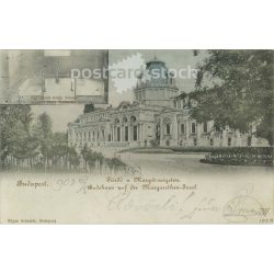   1902 - Budapest. Margaret Island bath. Colored photo sheet, postcard. (2791442)