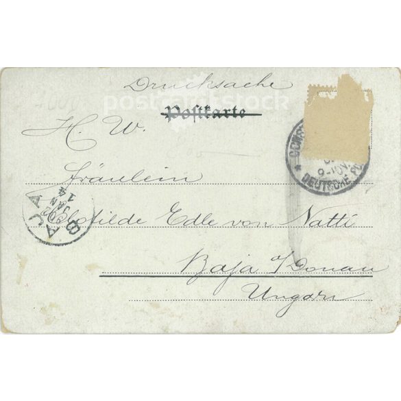 1902 - Japanese style children’s blessing greeting card. With 3-dimensional glitter powder decoration. Postcard. (2791448)