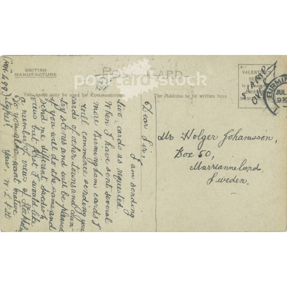 1930 - Birmingham. Art Gallery and Congress Street. Colored photo sheet, postcard. (2791450)