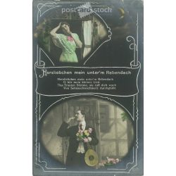 1913 - Romantic postcard. Colored photo sheet. (2791458)