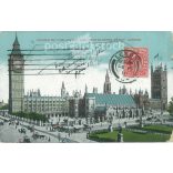 1911 - Houses of Parlament and Westminister Abbey, London. Colored photo sheet, postcard. (2791462)