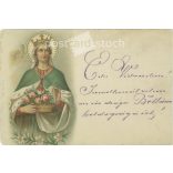 1933 - Religious themed postcard. Embossed, colored graphics. (2791466)