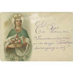   1933 - Religious themed postcard. Embossed, colored graphics. (2791466)