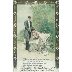   1905 - Romantic postcard. Embossed, colored graphics with gold embossing. (2791471)
