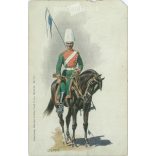 1903 - Artistic representation of a cavalry soldier. Merté O., marked graphics. Postcard. (2791475)