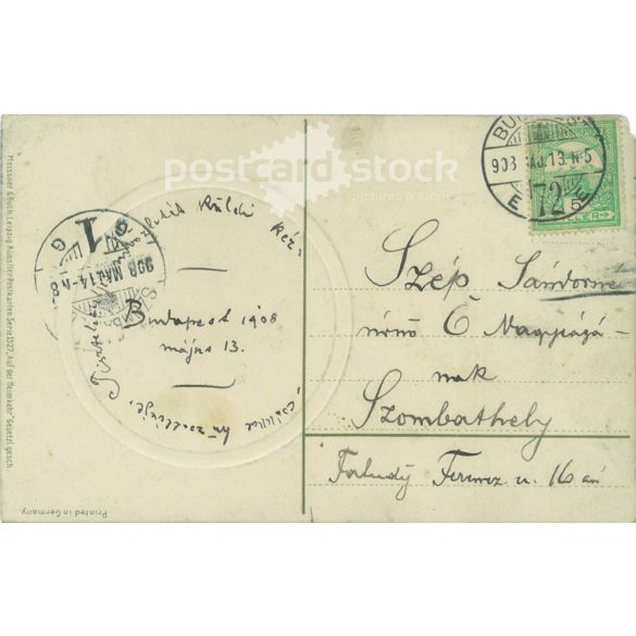 1908 - Romantic postcard. Colored photo sheet, postcard. (2791478)