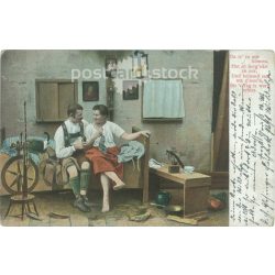  1900 - Romantic postcard. Colored photo sheet, postcard. (2791485)