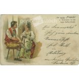 1899 - Franck coffee additive flyer with unique graphics. Postcard. (2791487)