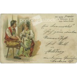   1899 - Franck coffee additive flyer with unique graphics. Postcard. (2791487)