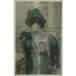 1909 - Name day greetings. Colored photo sheet, postcard. (2791488)