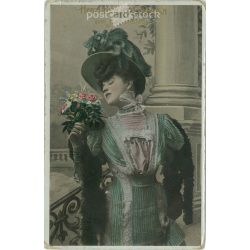   1909 - Name day greetings. Colored photo sheet, postcard. (2791488)