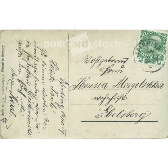 1909 - Name day greetings. Colored photo sheet, postcard. (2791488)