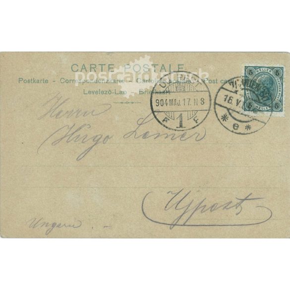 1904 - Romantic, cheerful postcard. With unique graphics. (2791495)