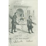 1904 - Merry, romantic New Year’s greetings, greeting card. (2791497)