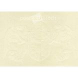 1944 - Award for anti-Soviet operations, Hungarian Bronze Medal of Merit. On embossed, embossed letterhead, the m. kir. from the Minister of Defense. (2791505)