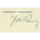 1944 - Award for anti-Soviet operations, Hungarian Bronze Medal of Merit. On embossed, embossed letterhead, the m. kir. from the Minister of Defense. (2791505)