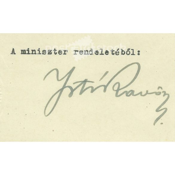1944 - Award for anti-Soviet operations, Hungarian Bronze Medal of Merit. On embossed, embossed letterhead, the m. kir. from the Minister of Defense. (2791505)