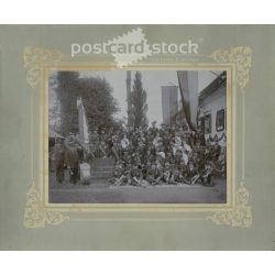   1907 - Inauguration of the flag ribbon of the Imperial and Royal (K.u.K.) Military Veterans Association. Large antique photo. (2791506)
