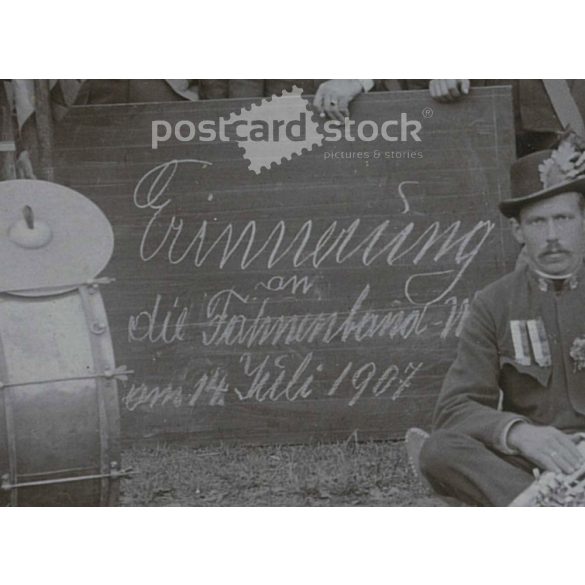 1907 - Inauguration of the flag ribbon of the Imperial and Royal (K.u.K.) Military Veterans Association. Large antique photo. (2791506)