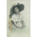 1918 - Romantic postcard. Colored photo sheet. (2791513)
