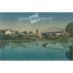   1921 – Mezőtúr. Berettyó river bank. Colored photo sheet, postcard. (2791515)