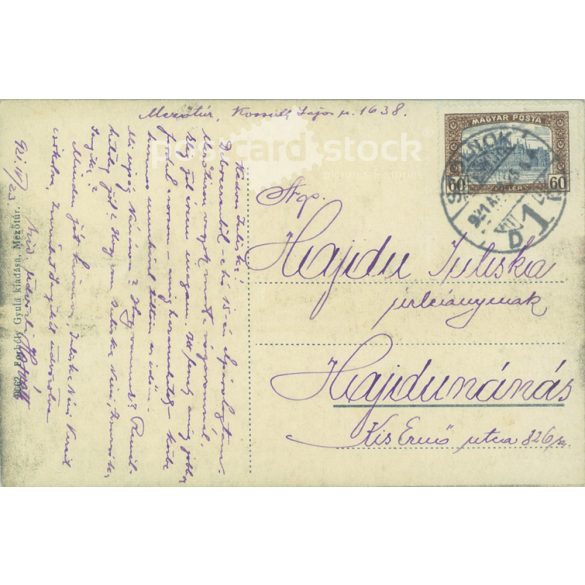 1921 - Mezőtúr. Berettyó river bank. Colored photo sheet, postcard. (2791515)