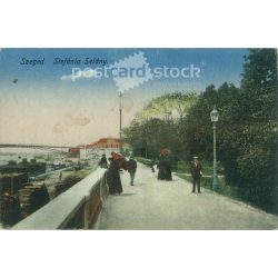   1921 - Szeged. Stefania Promenade. Colored photo sheet, postcard. (2791519)