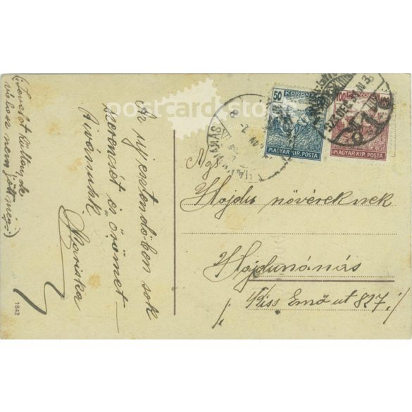 1923 - Happy New Year. Unique illustration with silver embossing. (2791521)