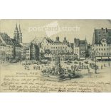 1901 - Nuremberg. Marketplace with new artistic fountain. Postcard. (2791536)
