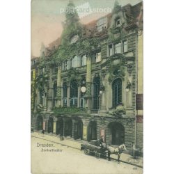   1923 - Dresden. Central theater. Colored photo sheet, postcard. (2791541)