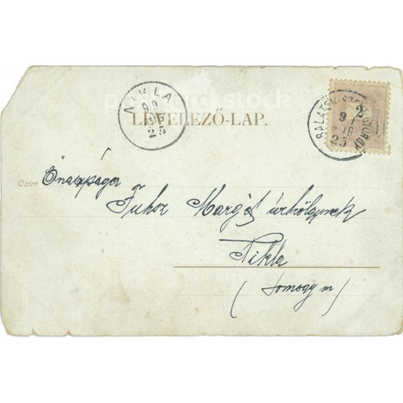 1899 - Romantic postcard with singers, music sheet, lyrics and unique illustration. Postcard. (2791549)