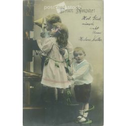   1903 - Happy New Year! Colored photo sheet, greeting card. (2791551)